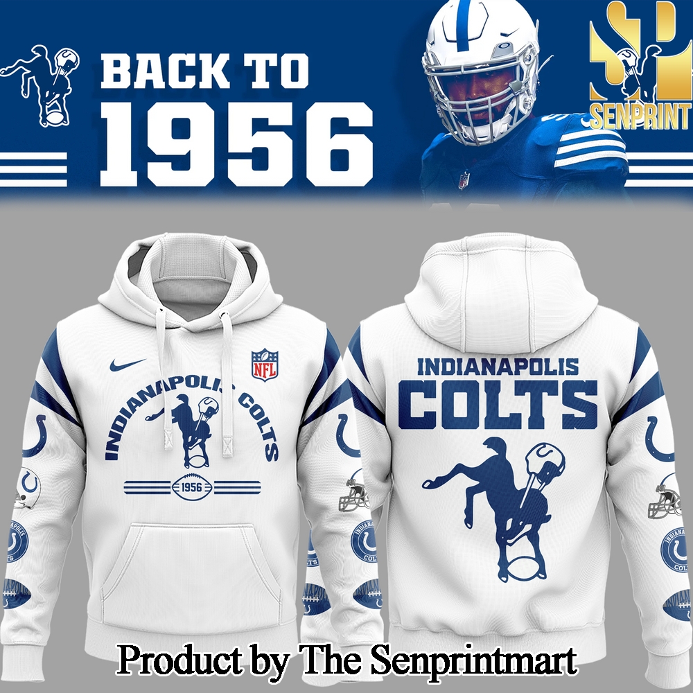 Indianapolis Colts NFL Throwback For Fans All Over Print White Hoodie SEN1970