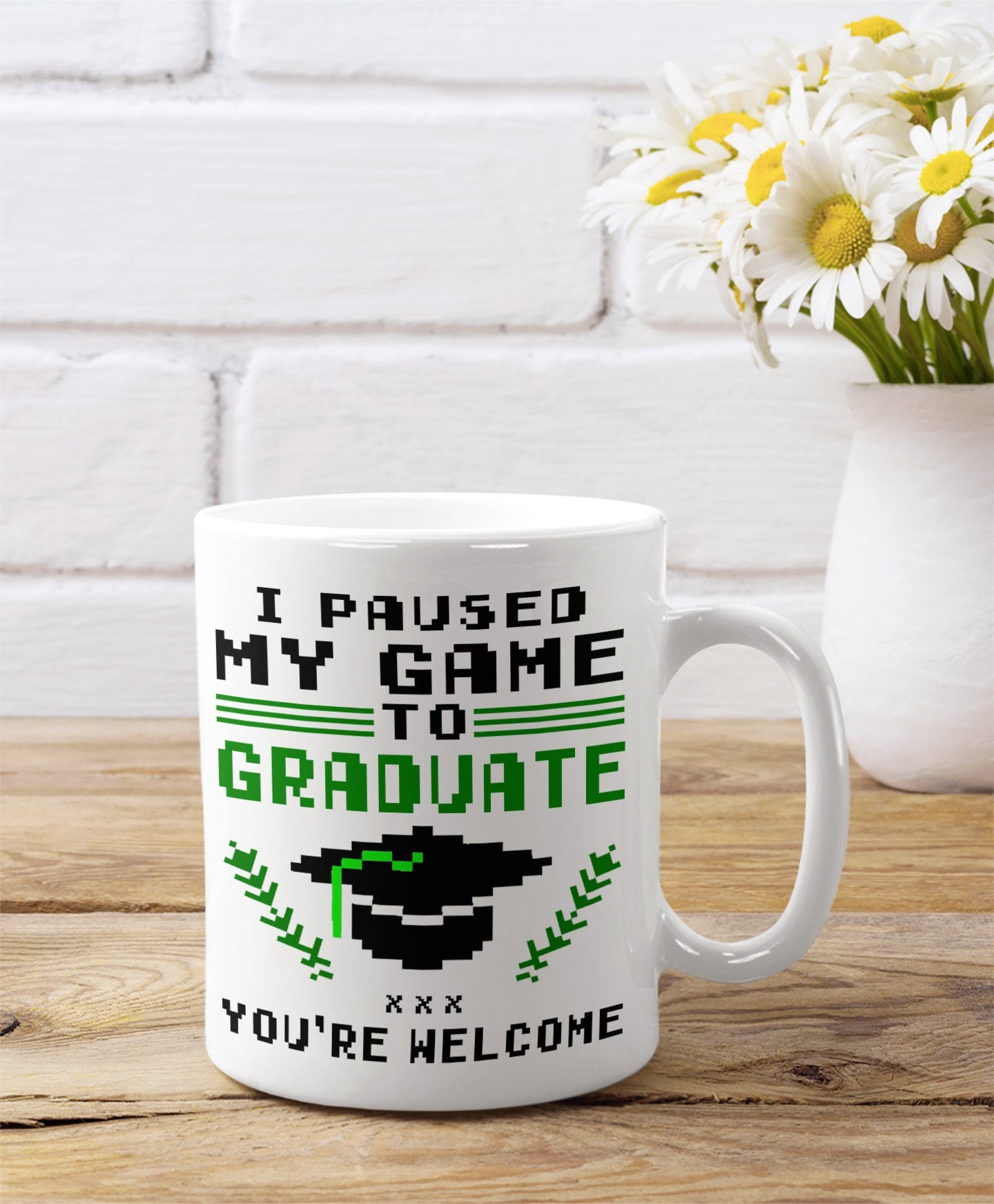 I Paused My Game To Graduate Gaming Mug, Funny Graduation 2021 Gift For High School College Senior Student Gamer Geek Nerd, Personalized Cup