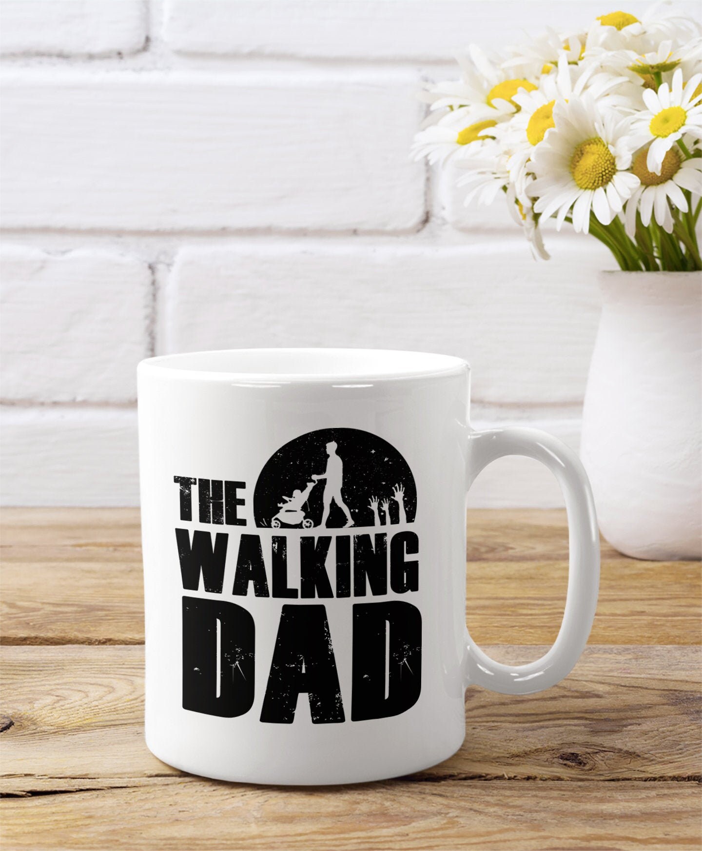 The Walking Dad Pun Mug, Funny Meaningful Father’s Day Gift for Dad Father, Personalized Coffee Tea Cup