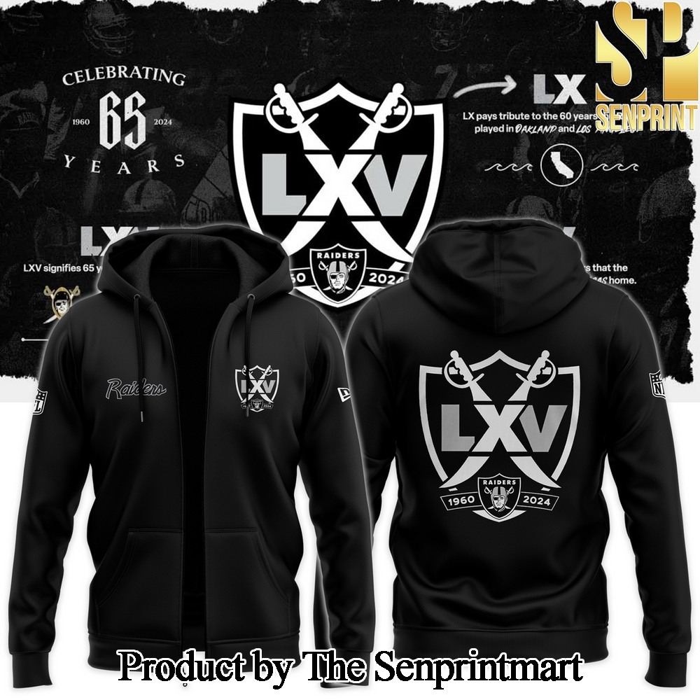 NEW ERA RAIDERS 65th season Gift Ideas Full Printed Hoodie SEN2015