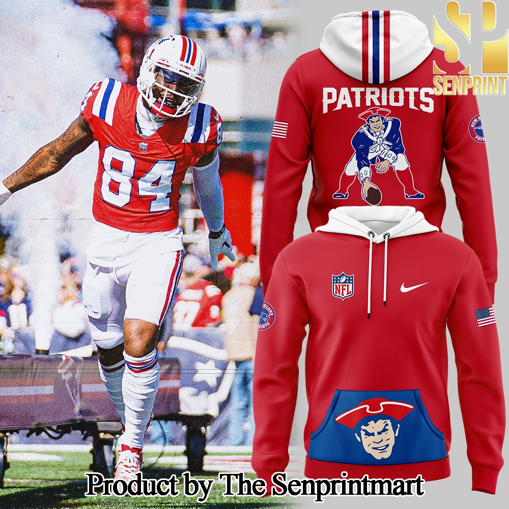 Red Throwback New England Patriots Rewind Club Hoodie SEN2023