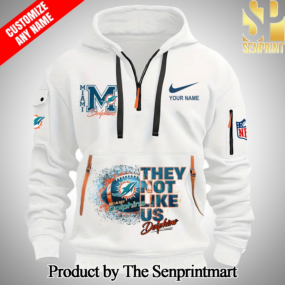 Miami Dolphins Gift Ideas Half Zip Hoodies SEN2194