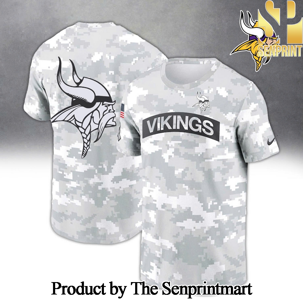 Minnesota Vikings 2024 Salute to Service For Sport Fans Full Printing Shirt SEN2088