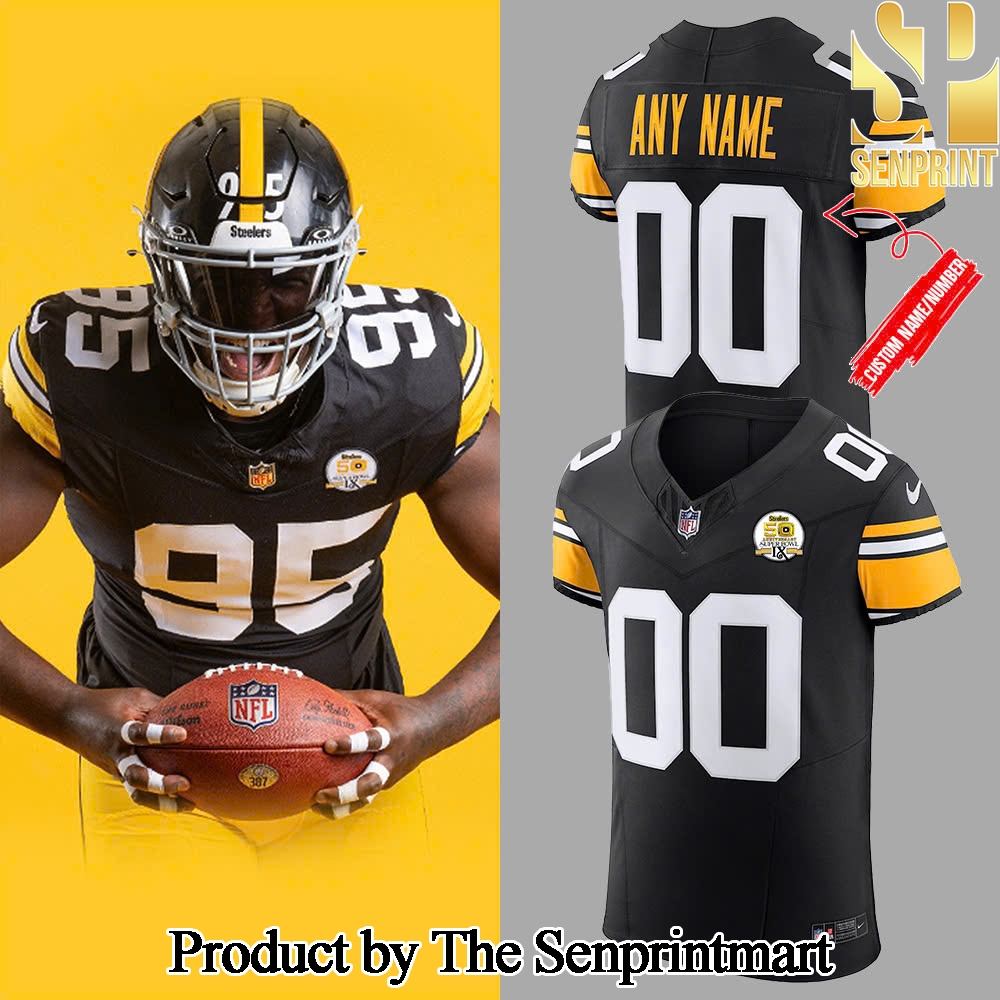 Pittsburgh Steelers Throwback 50th Anniversary Super Bowl Jersey Custom SEN2027