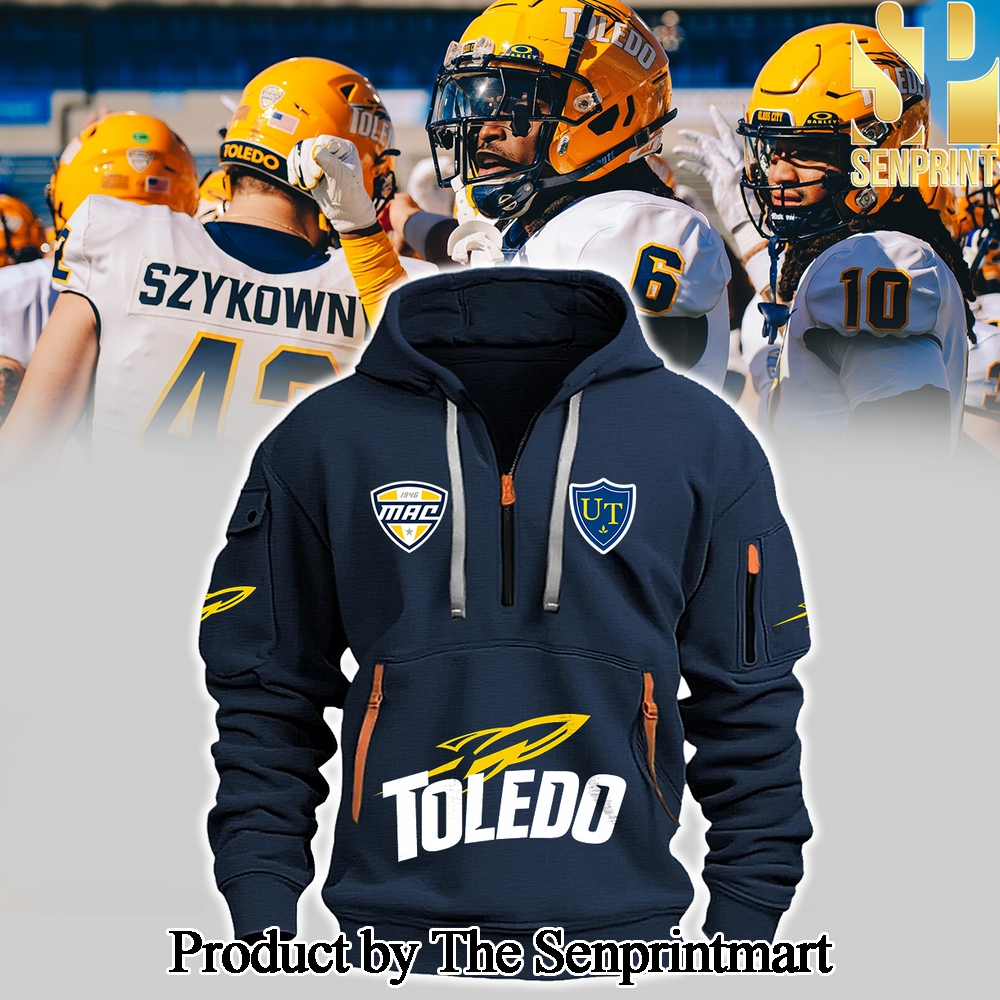 Toledo Rockets Football Half Zip Hoodies Navy SEN2187