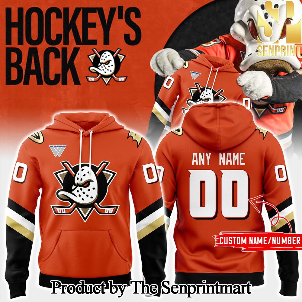 Anaheim Ducks Orange Home Breakaway For Sport Fan Full Printed Hoodie SEN2813