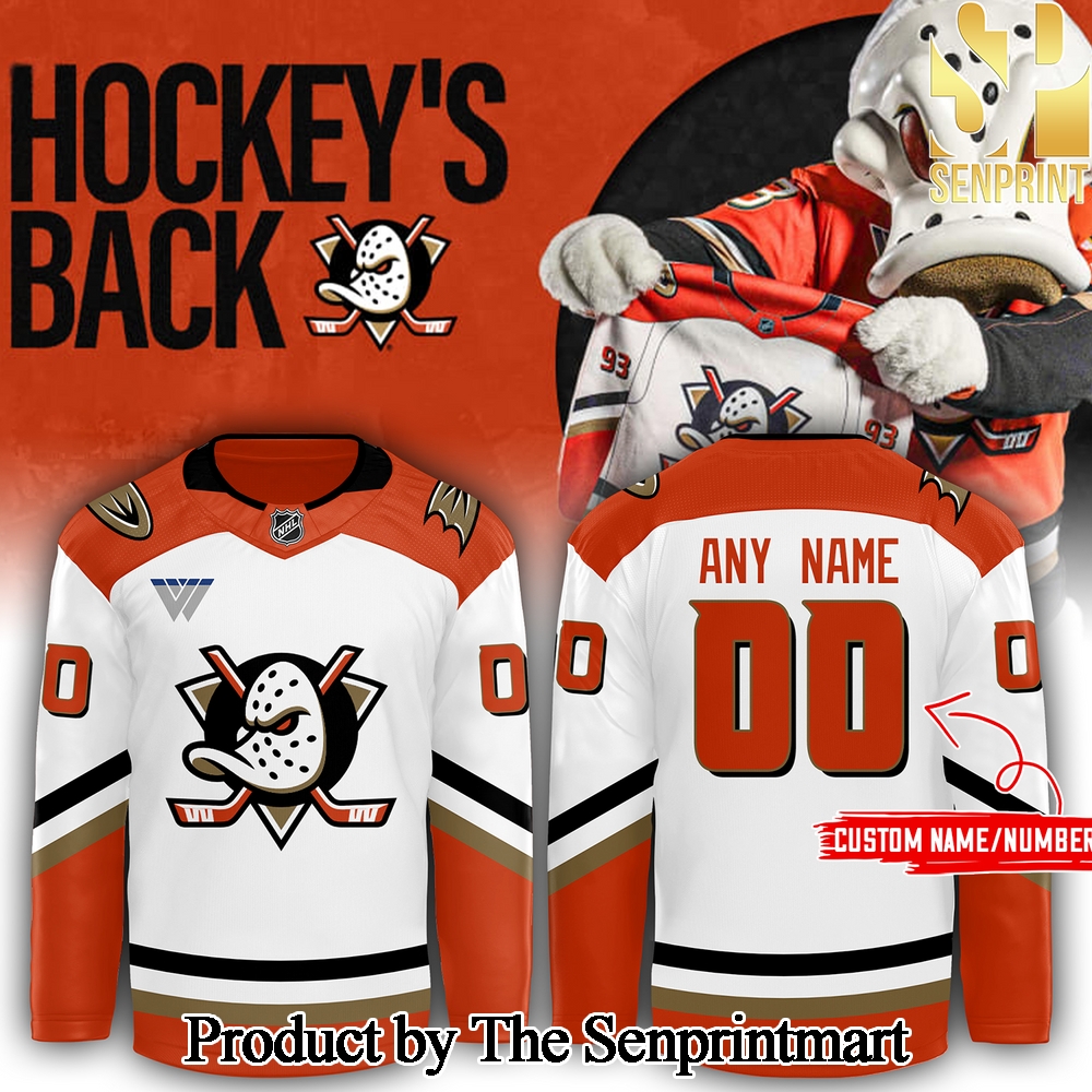 Anaheim Ducks Orange Home Breakaway For Sport Fans Full Printing Jersey SEN2815