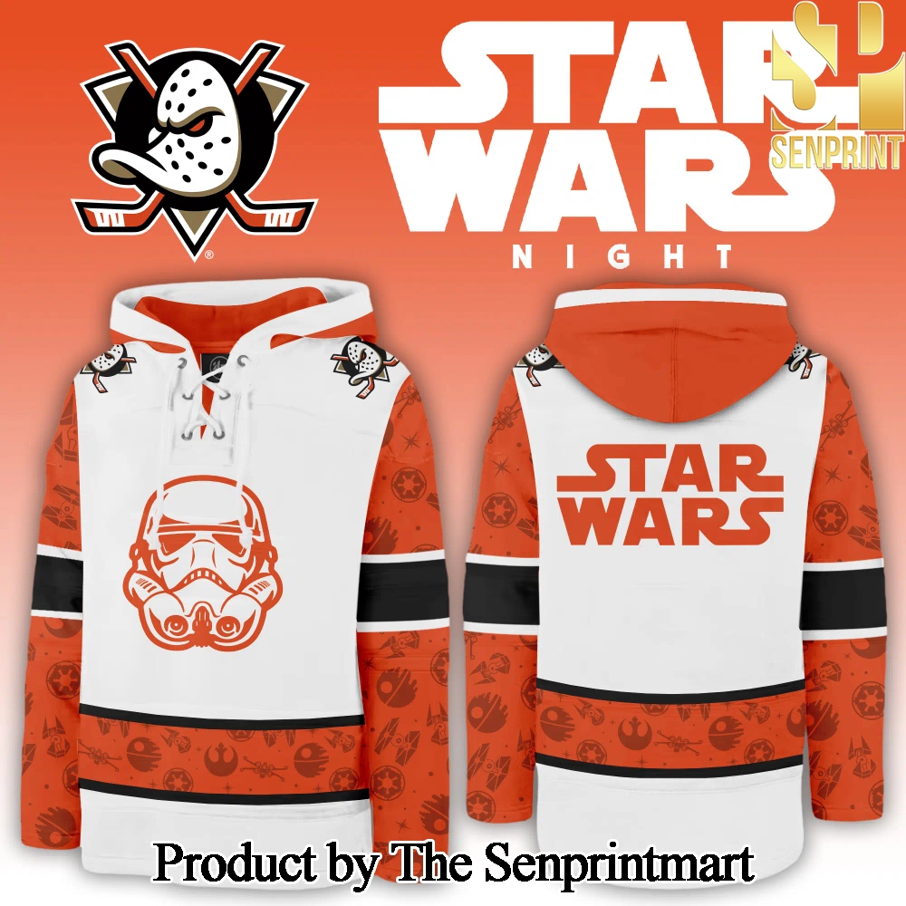 Anaheim Ducks x Star Wars Night For Sport Fans All Over Printed Lace Up Hoodie SEN2820