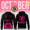 Boston Bruins 2024 NHL Breast Cancer Awareness Month Casual All Over Print Hoodie SEN2898