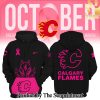 Calgary Flames 2024 NHL Breast Cancer Awareness Month Casual All Over Print Hoodie SEN2918