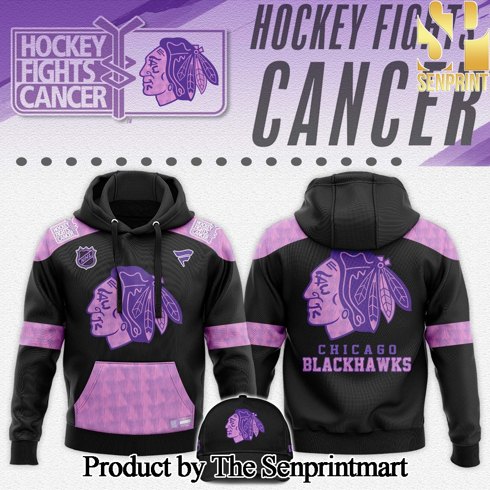 Chicago Blackhawks Hockey Fights Cancer For Sport Fans All Over Printed Hoodie SEN2830