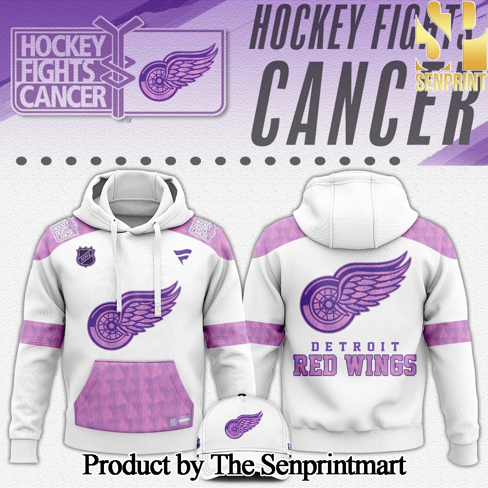 Detroit Red Wings Hockey Fights Cancer For Sport Fans All Over Printed Hoodie SEN2855