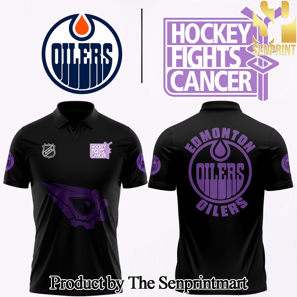 Edmonton Oilers 2024 Hockey Fights Cancer Full Printing Unisex Polo SEN2975