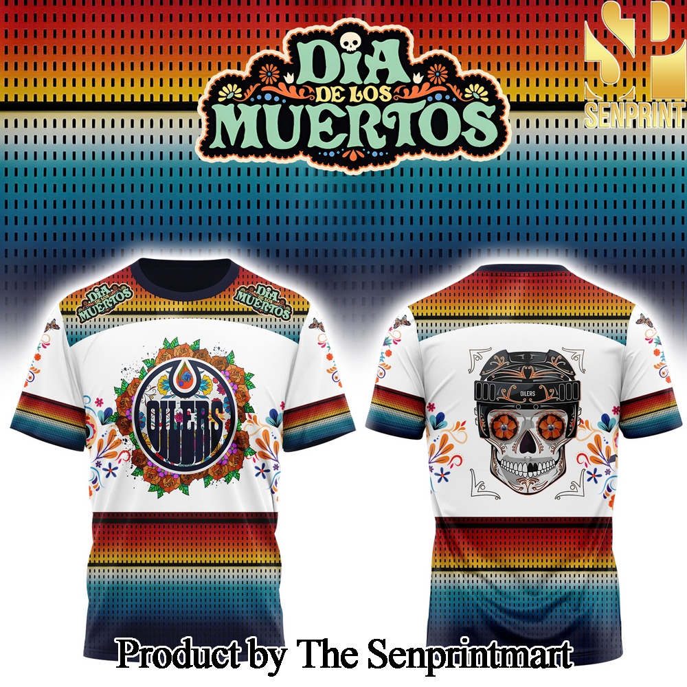 Edmonton Oilers Dia De Los Muertos Premium Tshirt SEN2954