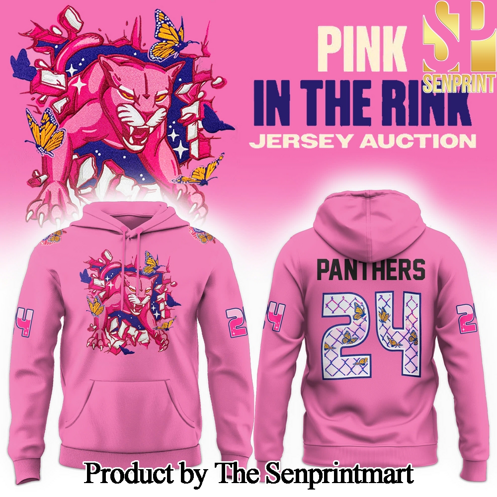 Florida Panthers Pink In The Rink Unisex All Over Printed Hoodie Pink Color SEN2993