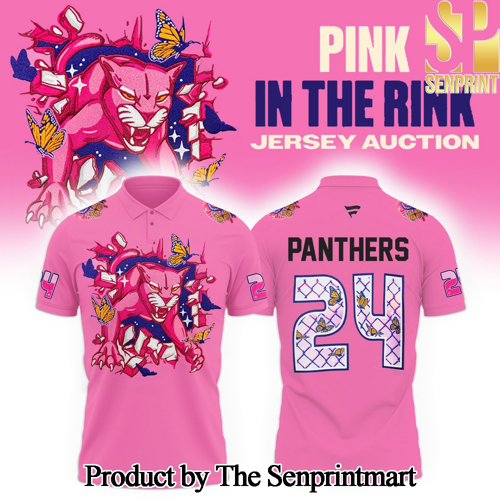 Florida Panthers Pink In The Rink Unisex All Over Printed Polo Pink Color SEN2989