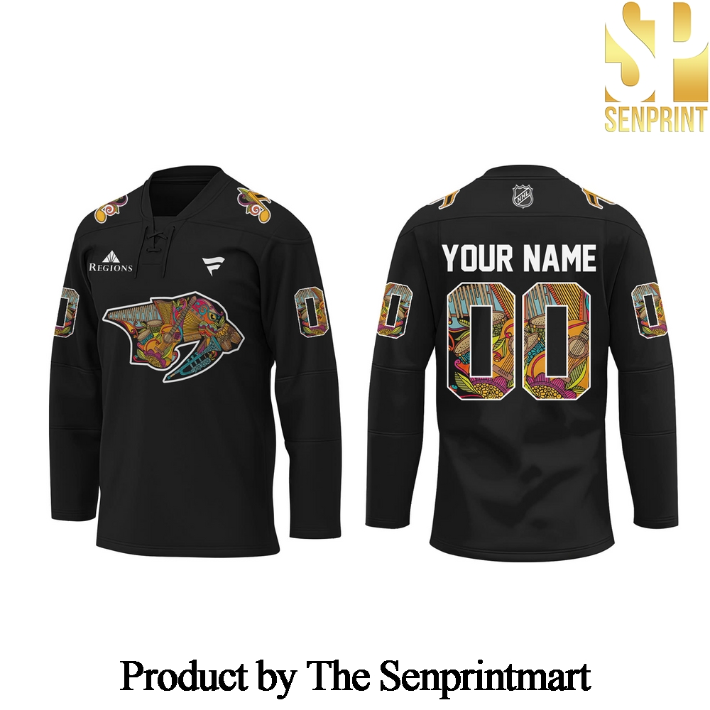 Nashville Predators Hispanic Music Heritage Night 2024 Casual 3D Custom For Sport Fans All Over Printed Hockey Jersey SEN3021