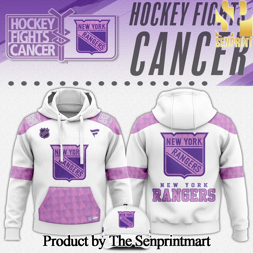 New York Rangers Hockey Fights Cancer For Sport Fans All Over Printed Hoodie SEN2867