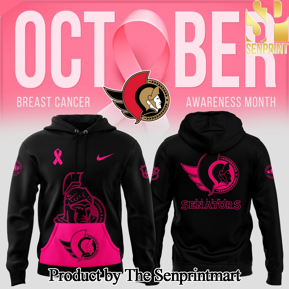 Ottawa Senators 2024 NHL Breast Cancer Awareness Month Casual All Over Print Hoodie SEN3026