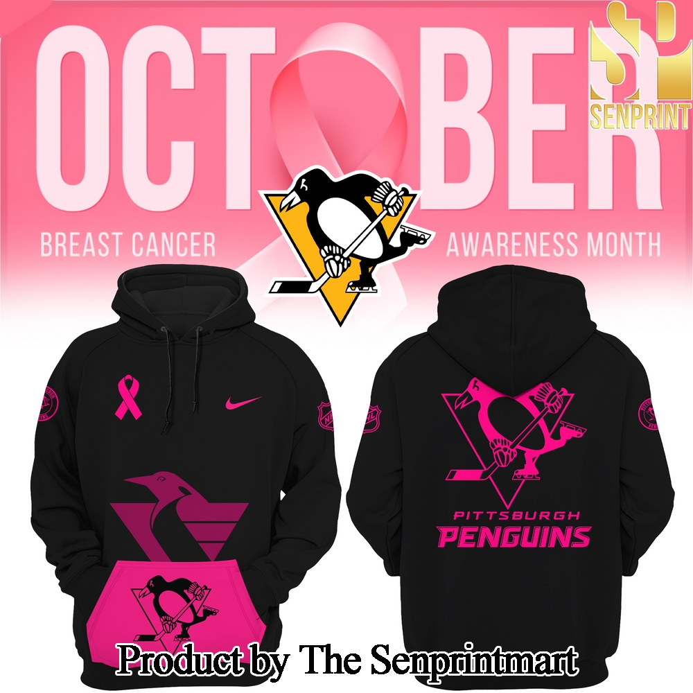 Pittsburgh Penguins 2024 NHL Breast Cancer Awareness Month Casual All Over Print Hoodie SEN3033