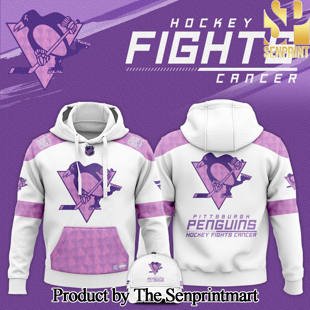 Pittsburgh Penguins Hockey Fights Cancer For Sport Fans All Over Printed Hoodie SEN2843