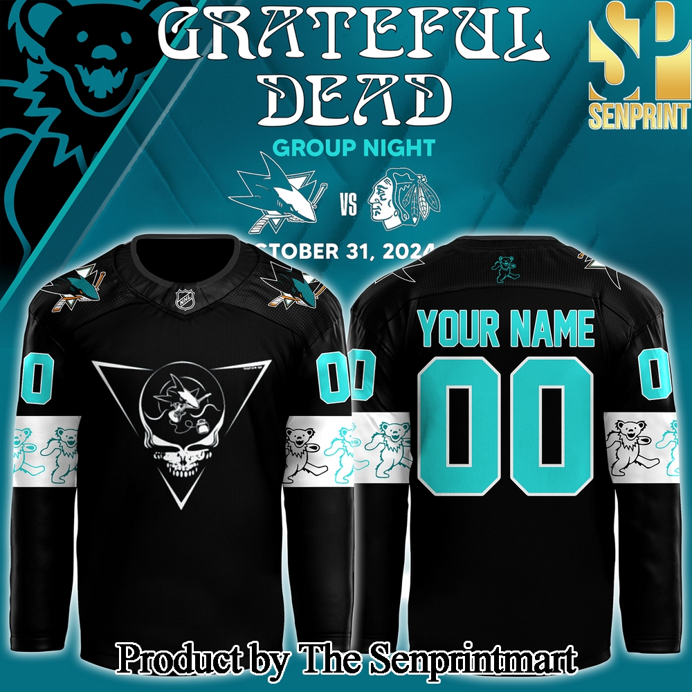 San Jose Sharks x Grateful Dead Night 2024 For Sport Fans 3D Jersey SEN3044