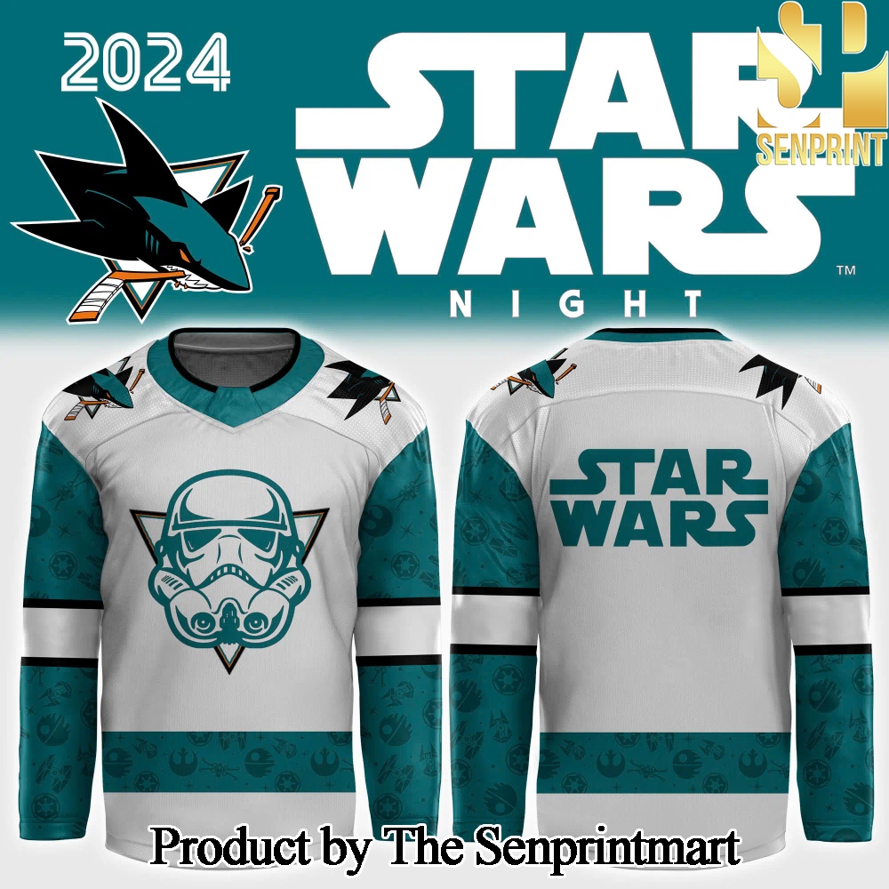 San Jose Sharks x Star Wars Night For Fans All Over Printed Jersey SEN3046