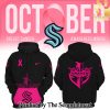 Seattle Kraken 2024 NHL Breast Cancer Awareness Month Casual All Over Print Hoodie SEN3078