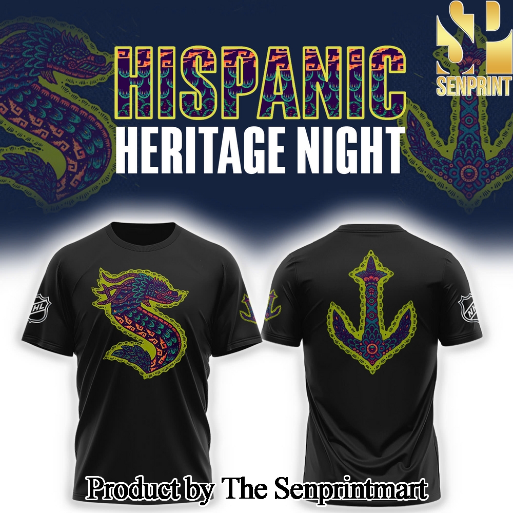 Seattle Kraken Inaugural Hispanic Heritage Night Combo Tshirt Jogger Cap SEN3063