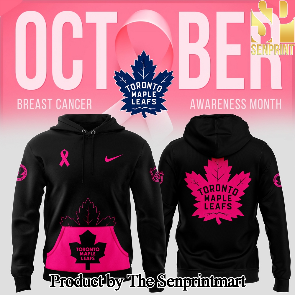 Toronto Maple Leafs 2024 NHL Breast Cancer Awareness Month Casual All Over Print Hoodie SEN3089