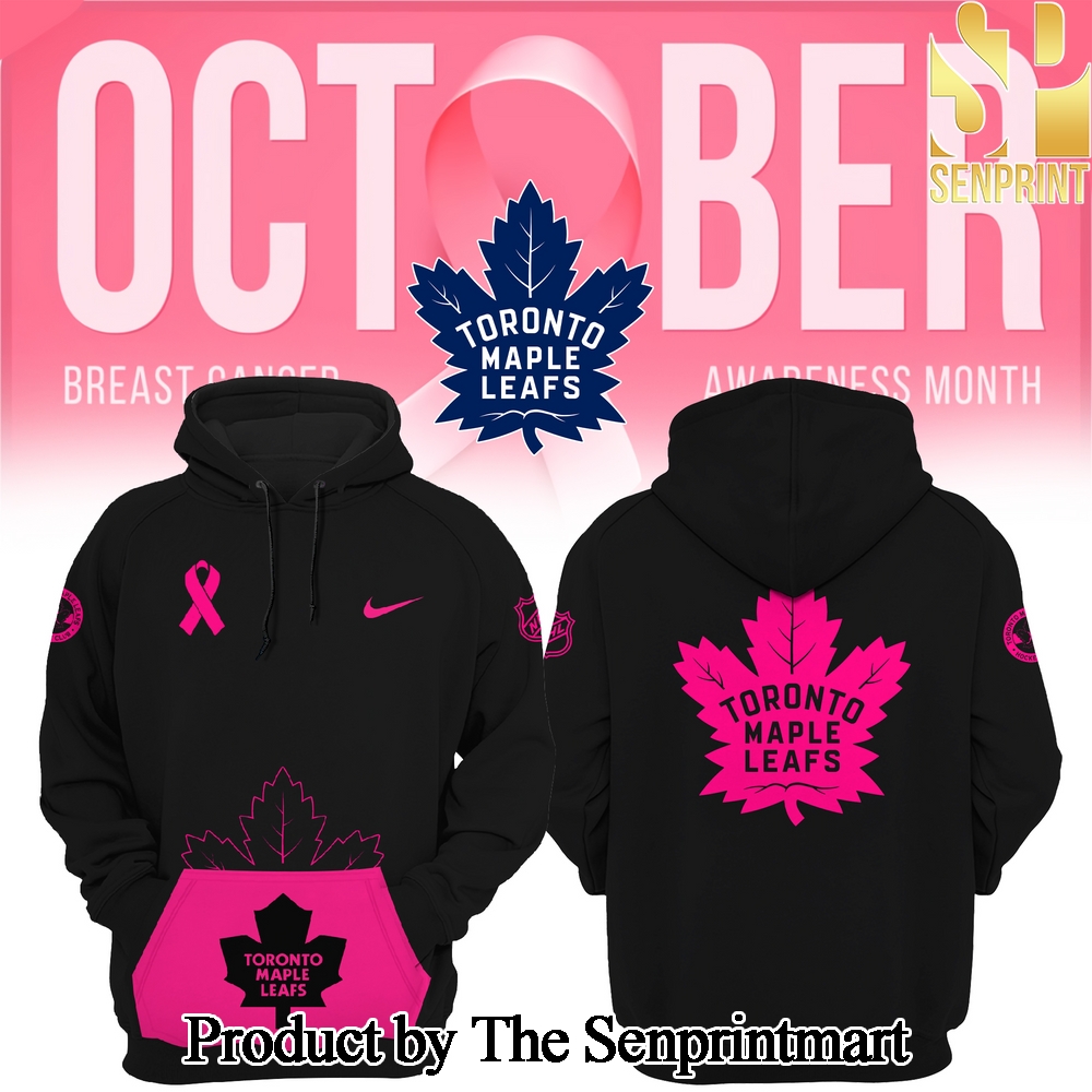 Toronto Maple Leafs 2024 NHL Breast Cancer Awareness Month Casual All Over Print Hoodie SEN3090