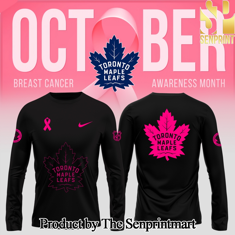 Toronto Maple Leafs 2024 NHL Breast Cancer Awareness Month Long Sleeve Shirt SEN3098