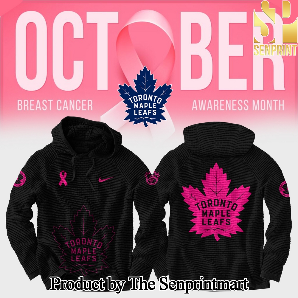 Toronto Maple Leafs 2024 NHL Breast Cancer Awareness Month Waffle Hoodie SEN3096