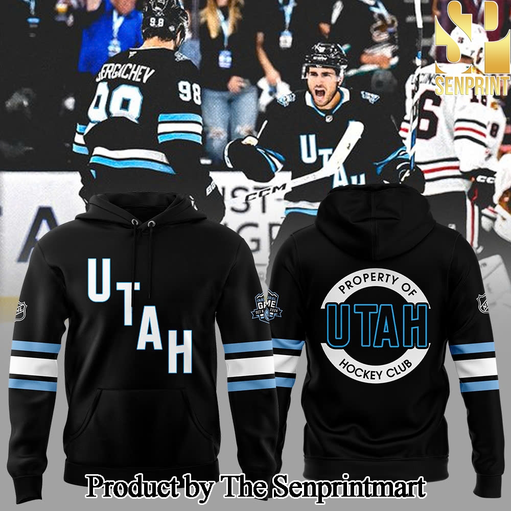 Utah Hockey Club NFL 2024 For Sport Fans Full Printed Hoodie Black SEN3126