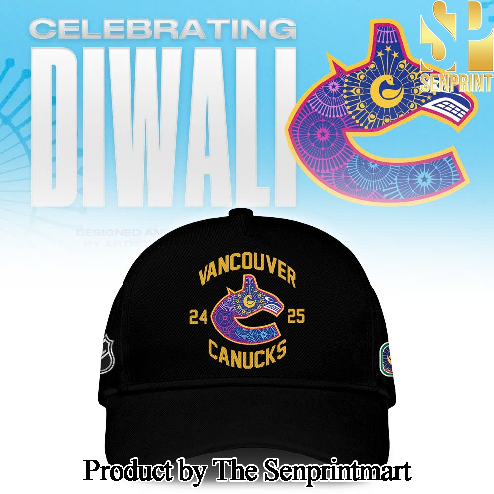 Vancouver Canucks Diwali Night 2024 Cap Black Color SEN3143