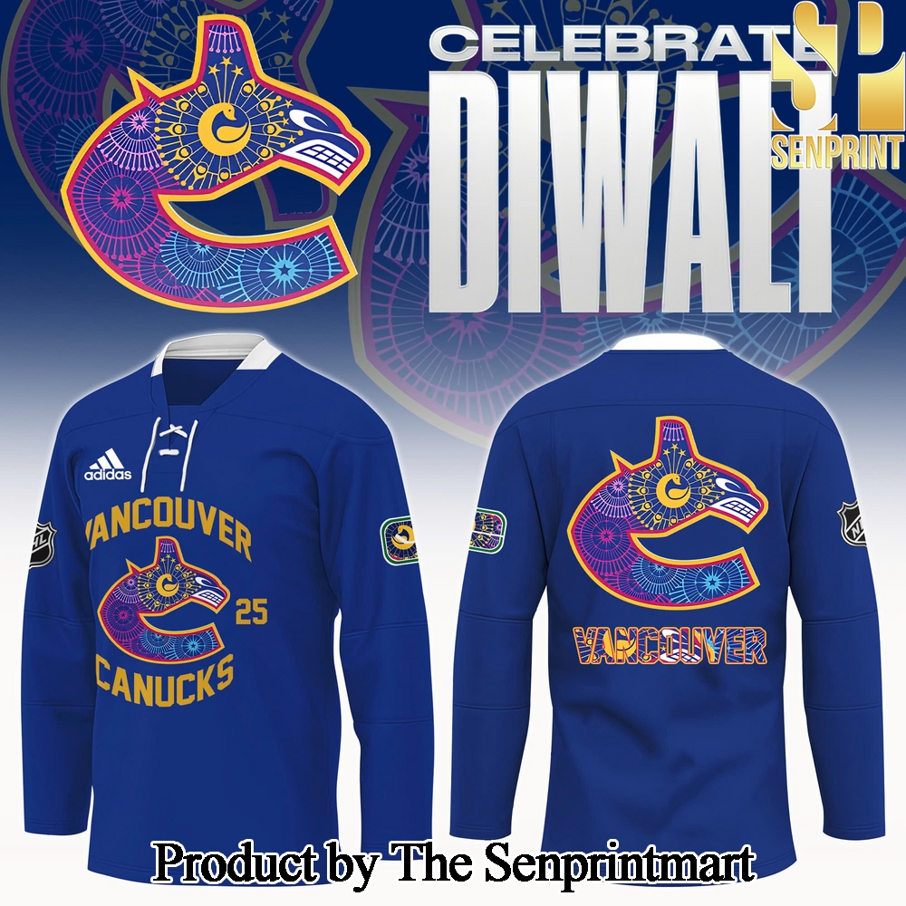 Vancouver Canucks Diwali Night 2024 For Sport Fans All Over Printed Hockey Jersey SEN3134