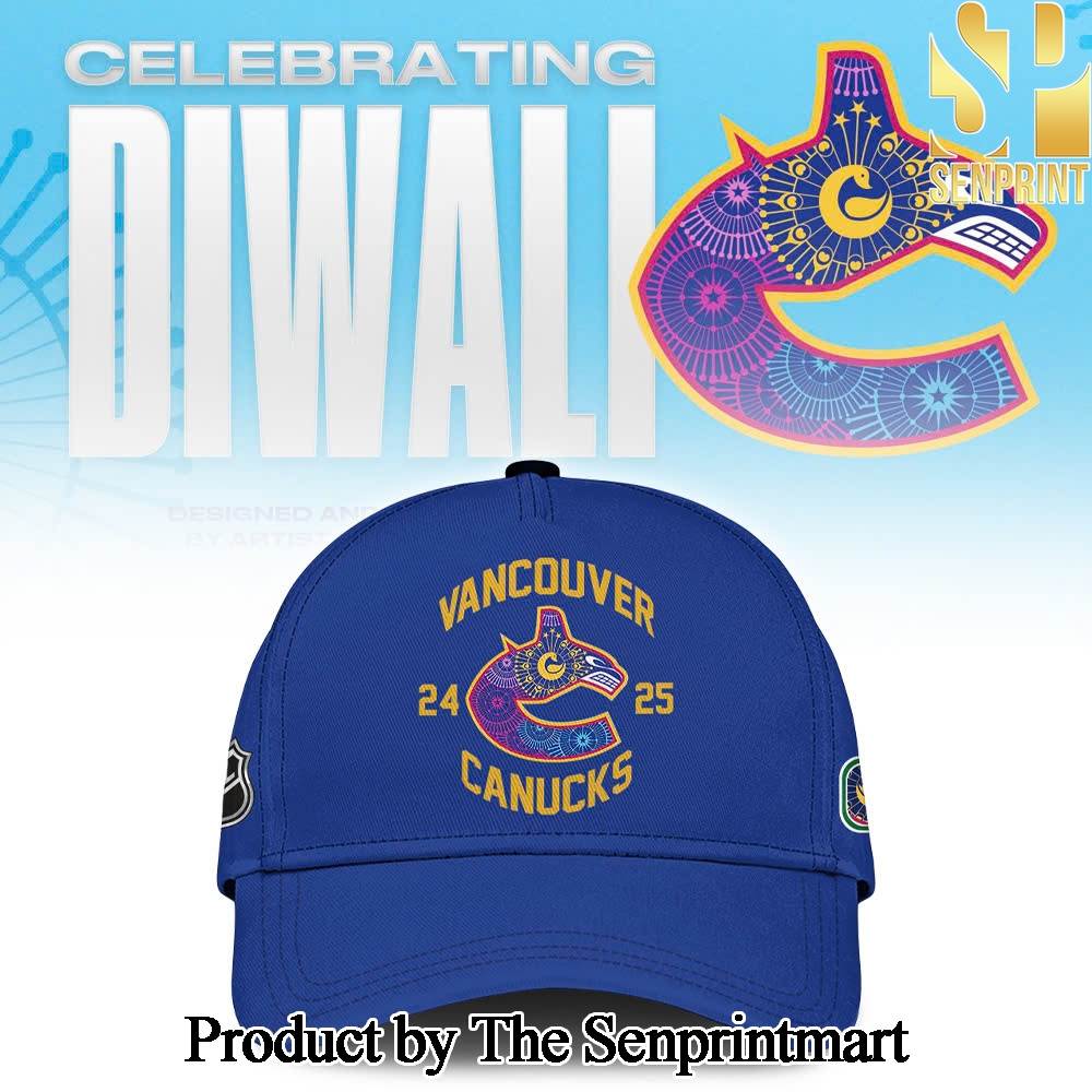 Vancouver Canucks Diwali Night 2024 For Sport Fans Full Printed Cap SEN3142