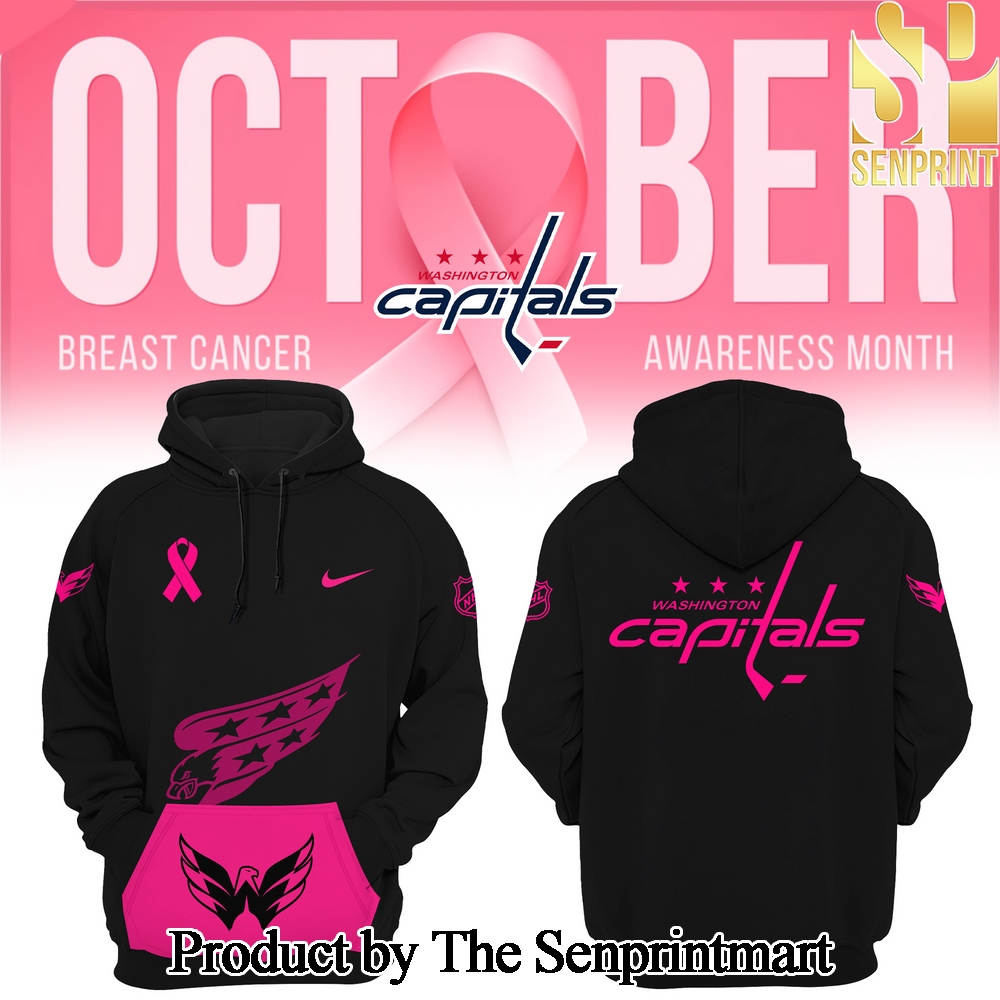 Washington Capitals 2024 NHL Breast Cancer Awareness Month Casual All Over Print Hoodie SEN3150