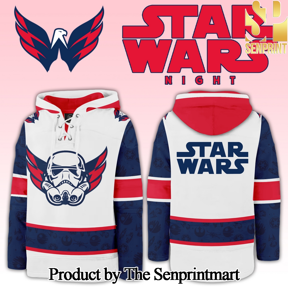 Washington Capitals x Star Wars Night For Sport Fans Full Printed Lace Up Hoodie SEN3158