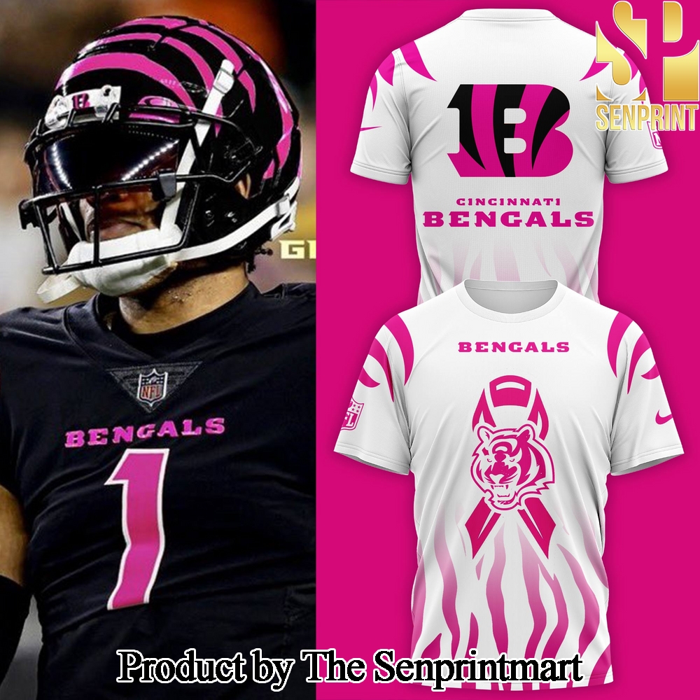 Cincinnati Bengals Breast Cancer For Sport Fans 3D Shirt 2024 SEN2992