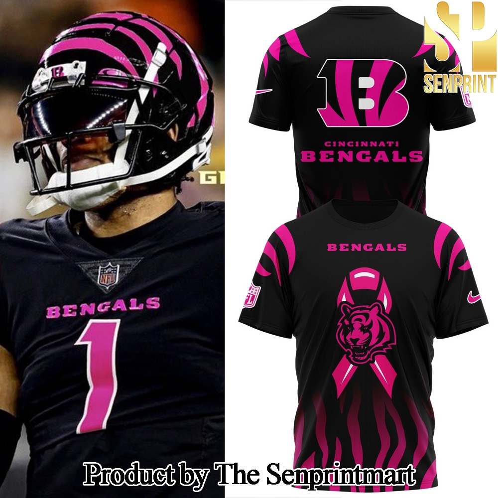 Cincinnati Bengals Breast Cancer For Sport Fans 3D Shirt 2024 SEN2993