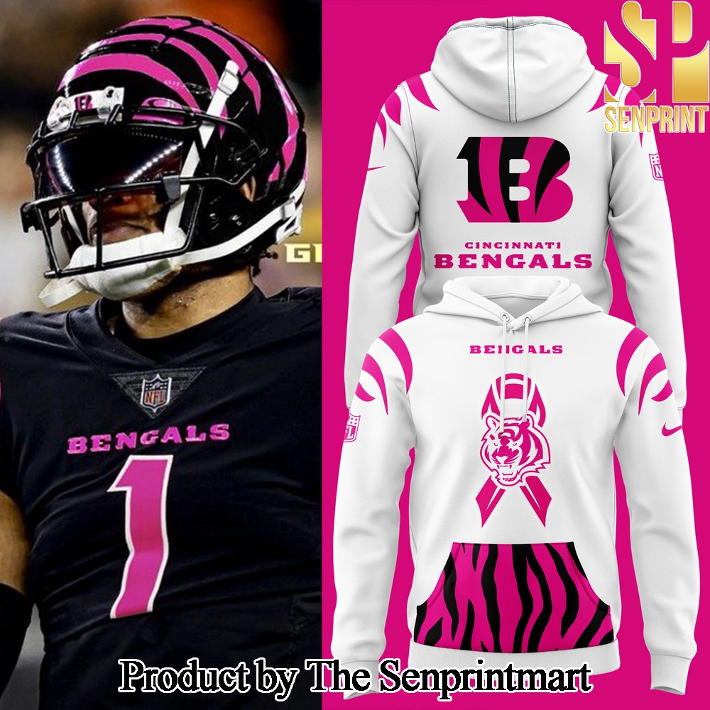 Cincinnati Bengals Breast Cancer Unisex All Over Printed Hoodie SEN2989