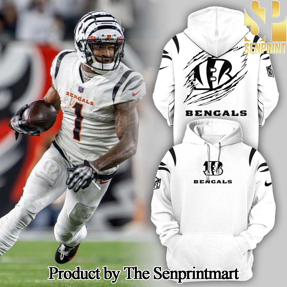 Cincinnati Bengals Icey White Unisex All Over Printed Hoodie SEN2943