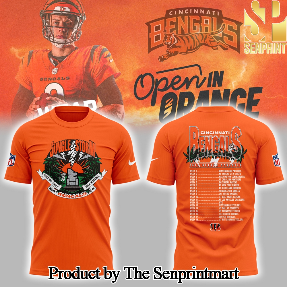 Cincinnati Bengals Tee Shirt OpenInOrangeSeason 2024 SEN2947