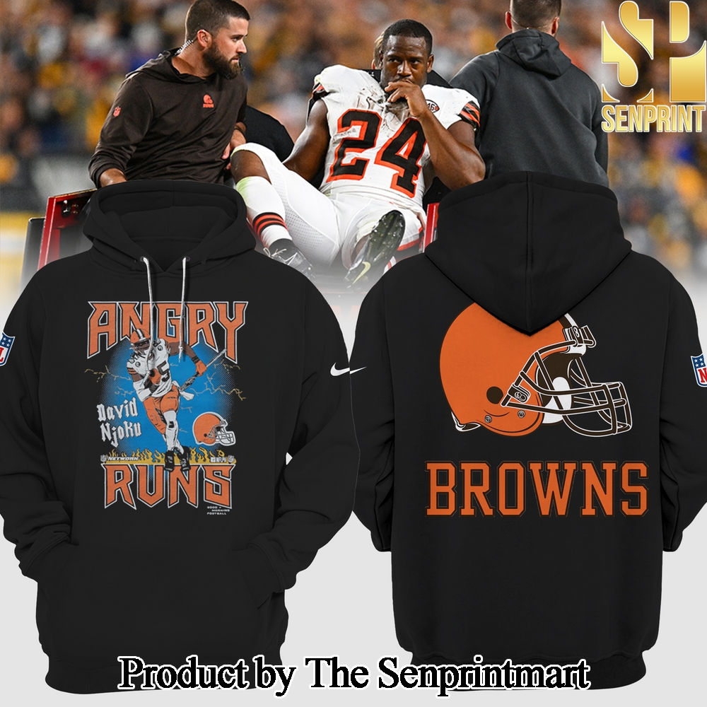 Cleveland Browns Angry runs Gift Ideas Full Printing Hoodie SEN3077