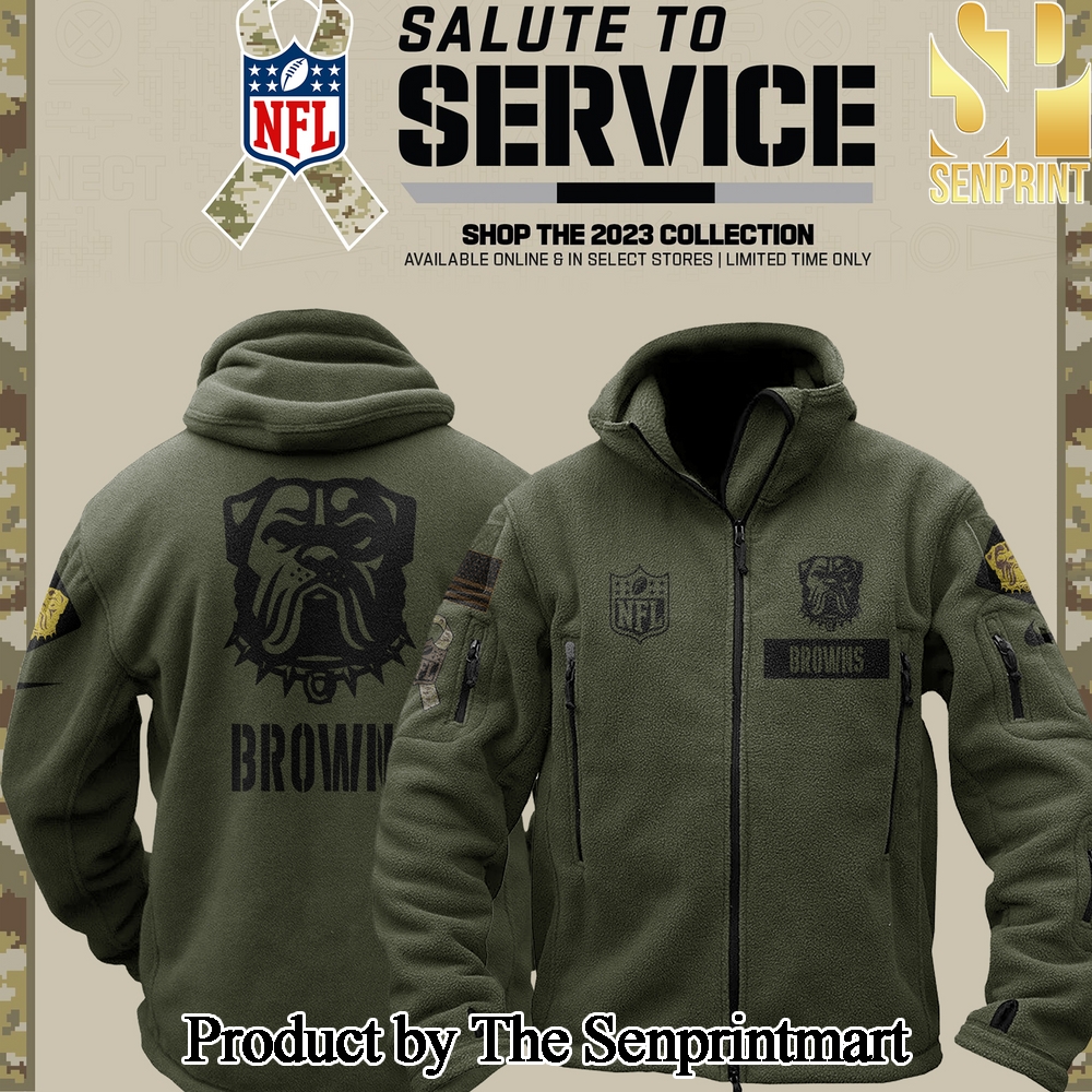 Cleveland Browns Mens Bearskin Hoodie Winter Salute to Service SEN3068