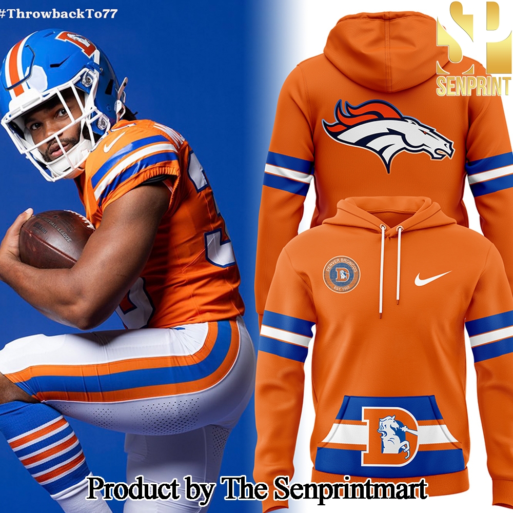 Denver Broncos Throwback For Sport Fans All Over Printed Hoodie SEN3136