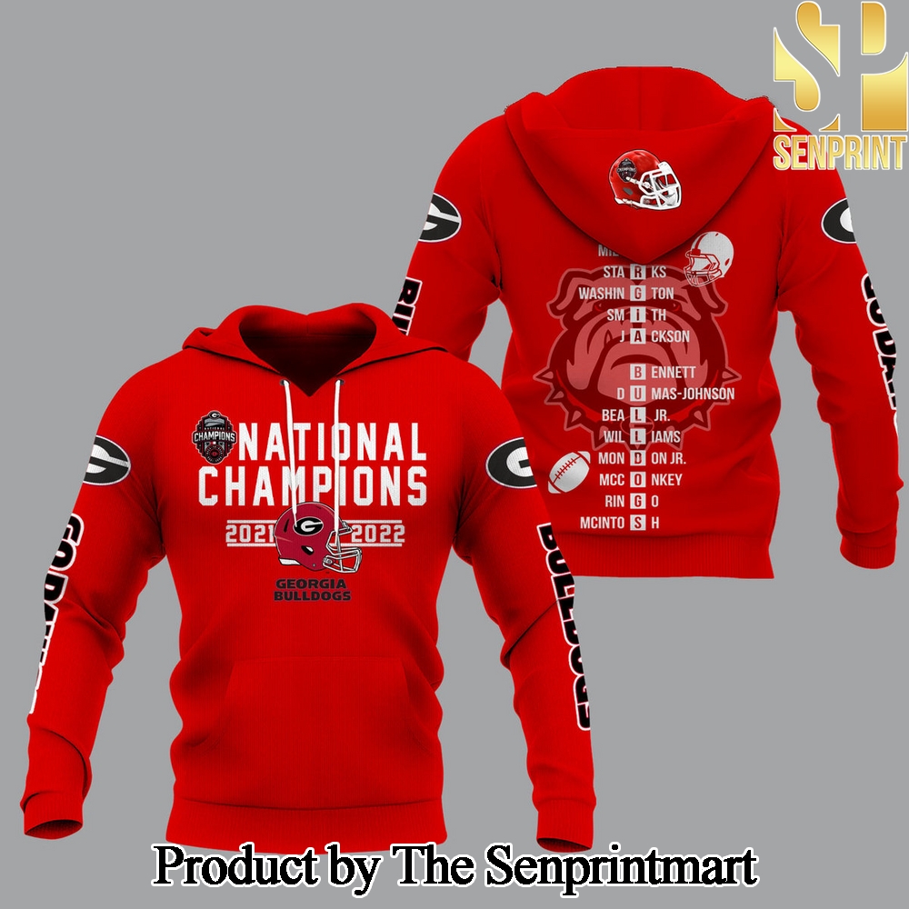 Georgia Bulldogs National Champions Pattern Full Printed Shirt SEN3155