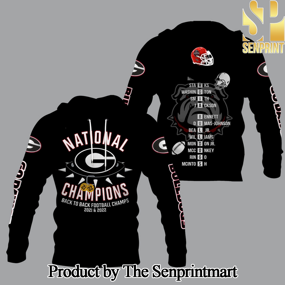 Georgia Bulldogs National Champions Pattern Full Printed Shirt SEN3159