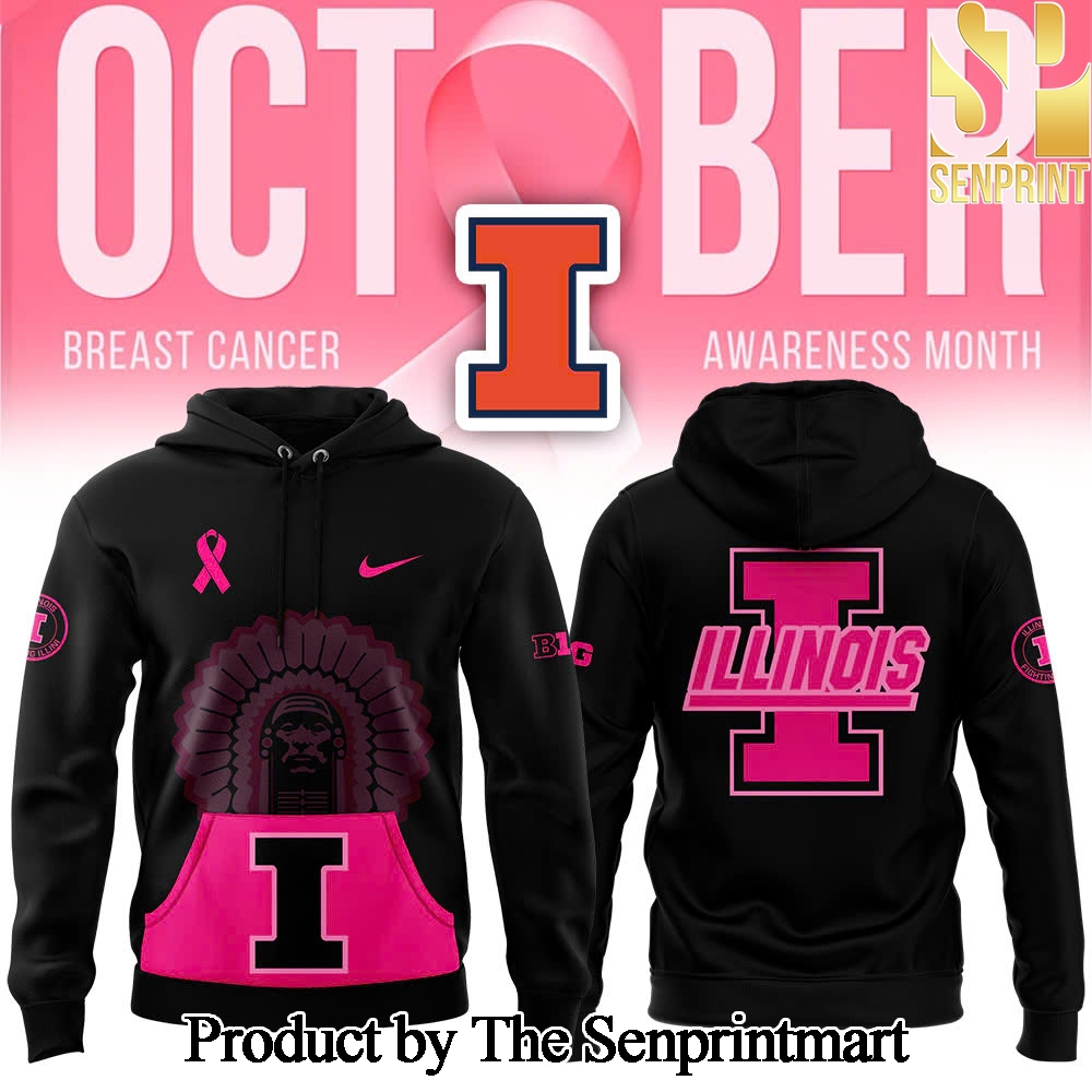 Illinois Fighting Illini football 2024 Crucial Catch Club Unique All Over Printed Pullover Hoodie SEN3308